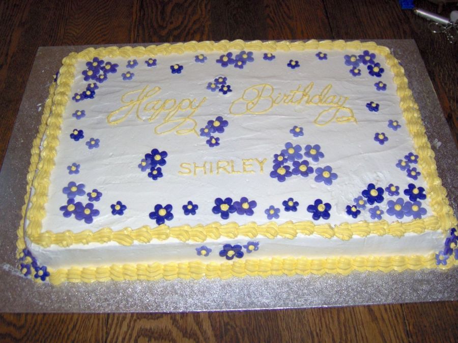 Sheet Cake with Fondant Flowers
