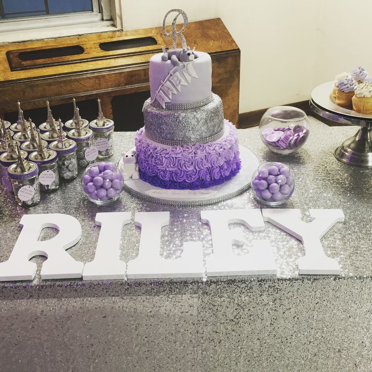 Silver and Purple Baby Shower Decorations