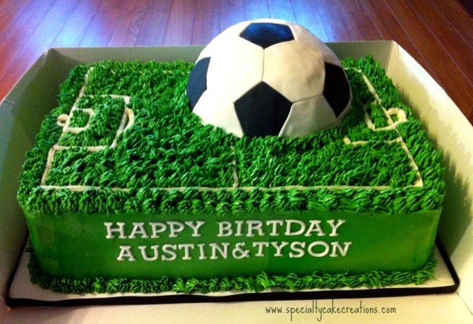 Soccer Field Birthday Cake