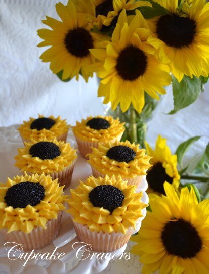 Sunflower Wedding Cakes Cupcakes