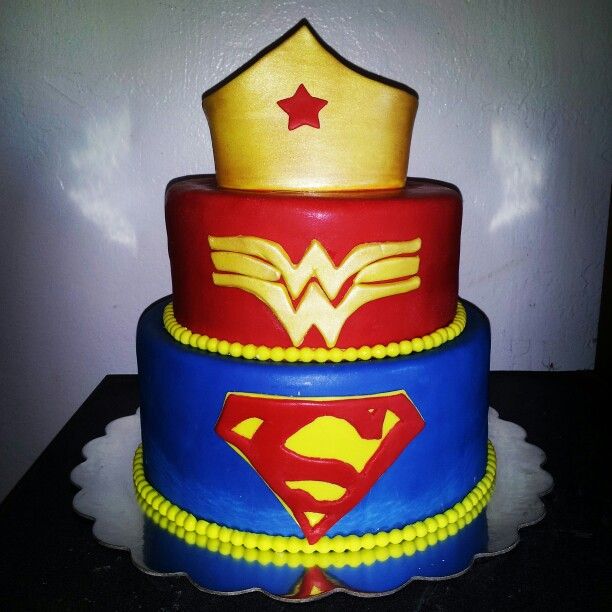 Superhero Cake Wonder Woman Superman Superhero Cake Wonder Woman Superman