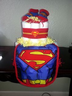 Superman Diaper Cake