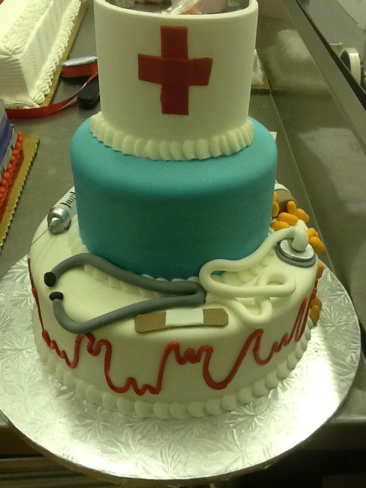 Three-Tiered Graduation Cake Three-Tiered Graduation Cake