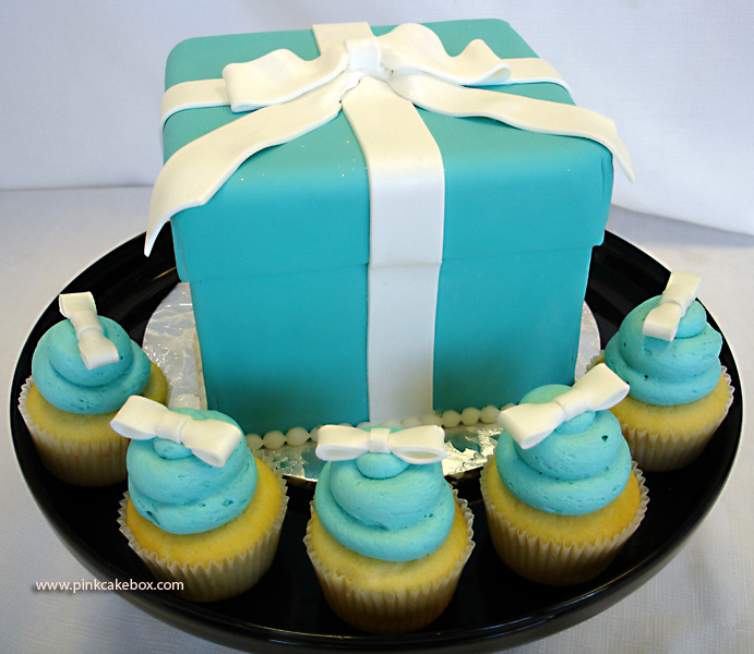 Tiffany Blue Cupcake Cake for Bridal Shower