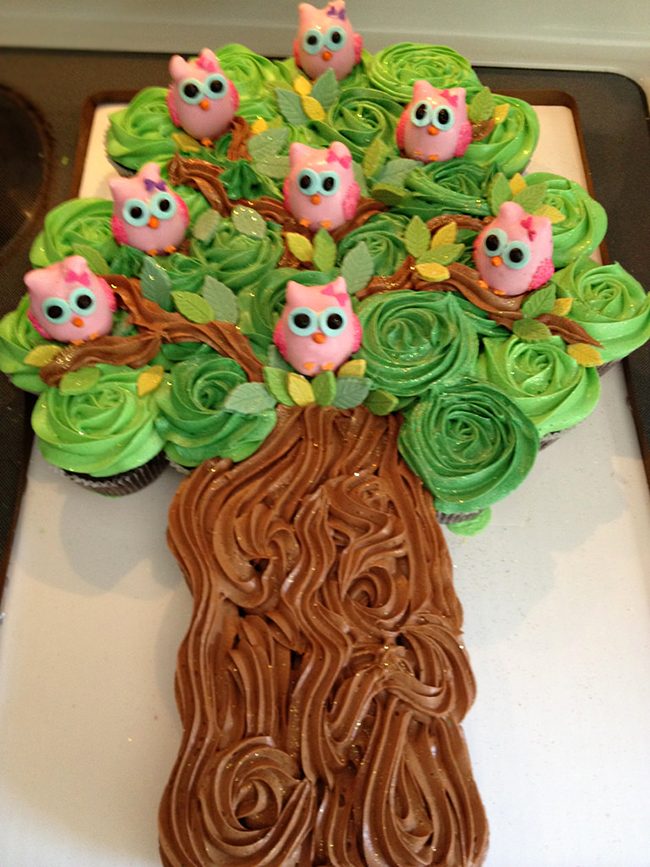 Tree with Owl Cupcake Cake Pops