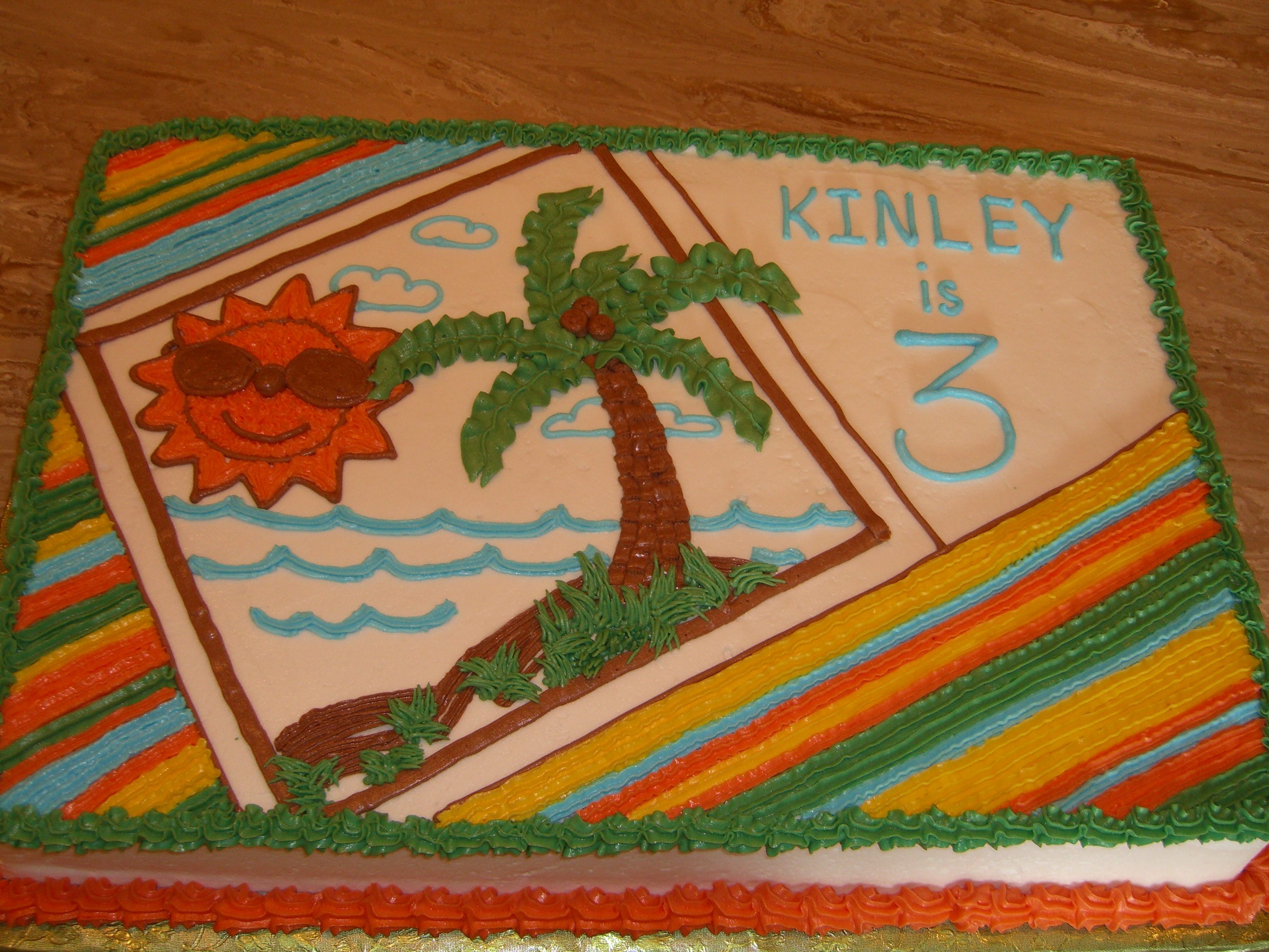 Tropical Sheet Cake Birthday