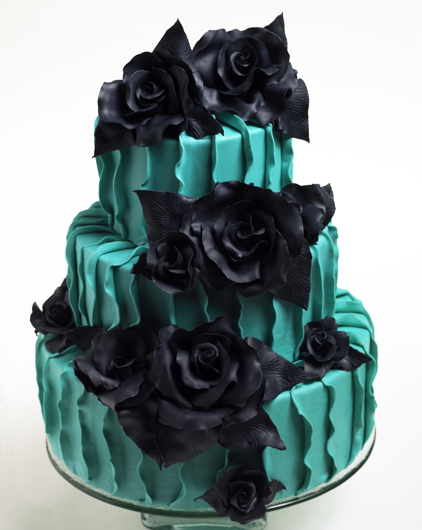 Turquoise Black and White Wedding Cakes Turquoise Black and White Wedding Cakes