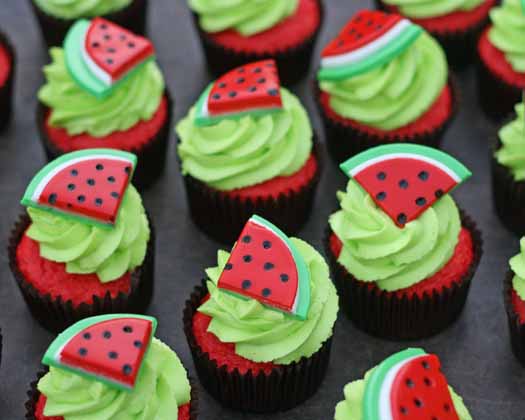 Watermelon Cupcakes Watermelon Cupcakes
