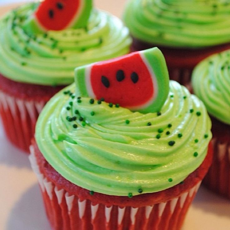 Watermelon Cupcakes Watermelon Cupcakes
