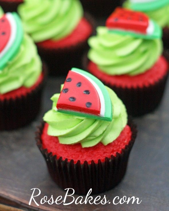 Watermelon Cupcakes Watermelon Cupcakes
