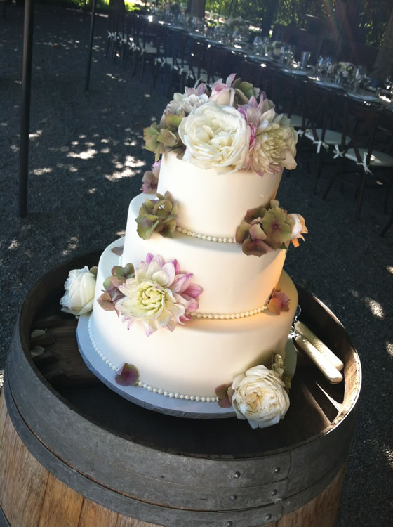 Wedding Cake with Wine Barrels