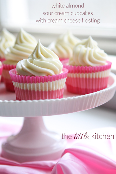 White Almond Sour Cream Cupcakes