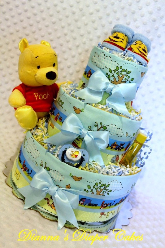 Winnie the Pooh Diaper Cake Boy
