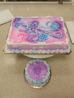 Winter Birthday Sheet Cake