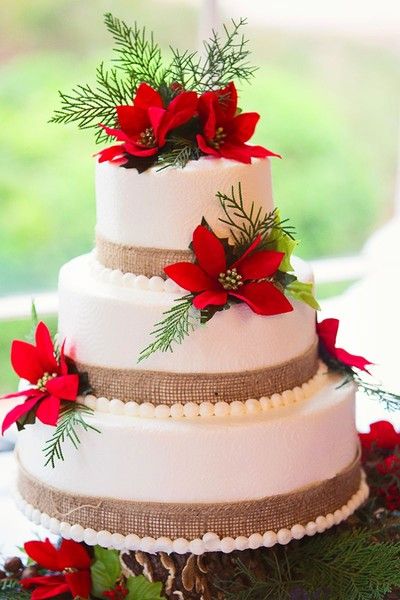 Winter Christmas Wedding Cake