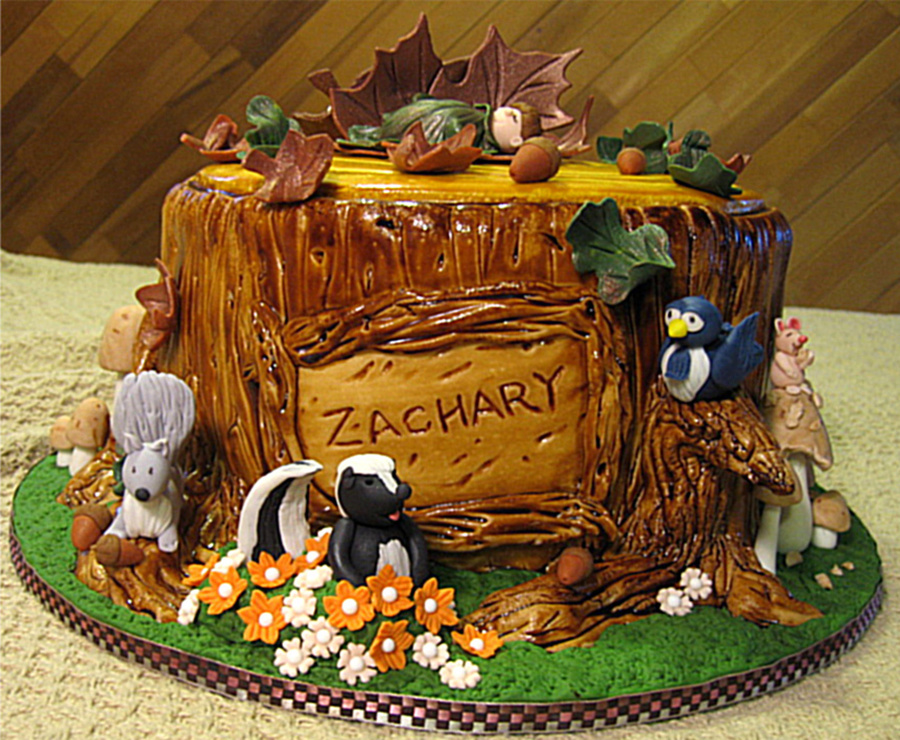 Woodland Forest Baby Shower Cake