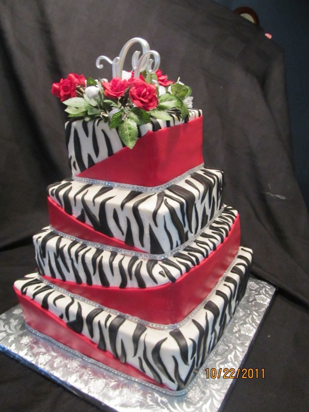 Zebra Print Wedding Cake