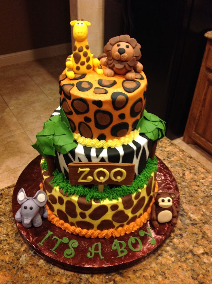 Zoo Theme Baby Shower Cake