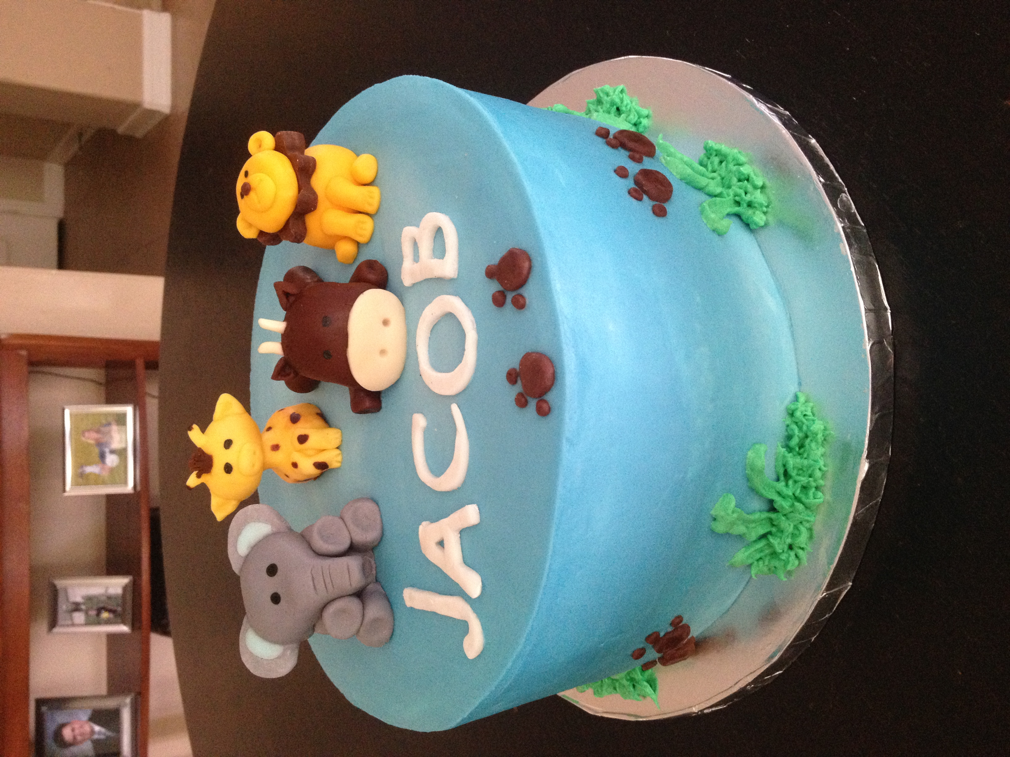 Zoo Themed Baby Shower Cake