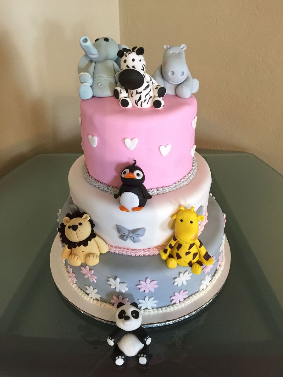 Zoo Themed Baby Shower Cake