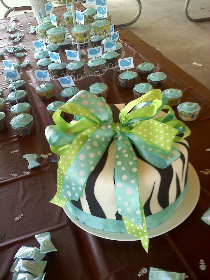 Zoo Themed Baby Shower Sheet Cake