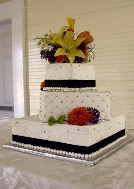 3 Tier Square Wedding Cake 3 Tier Square Wedding Cake