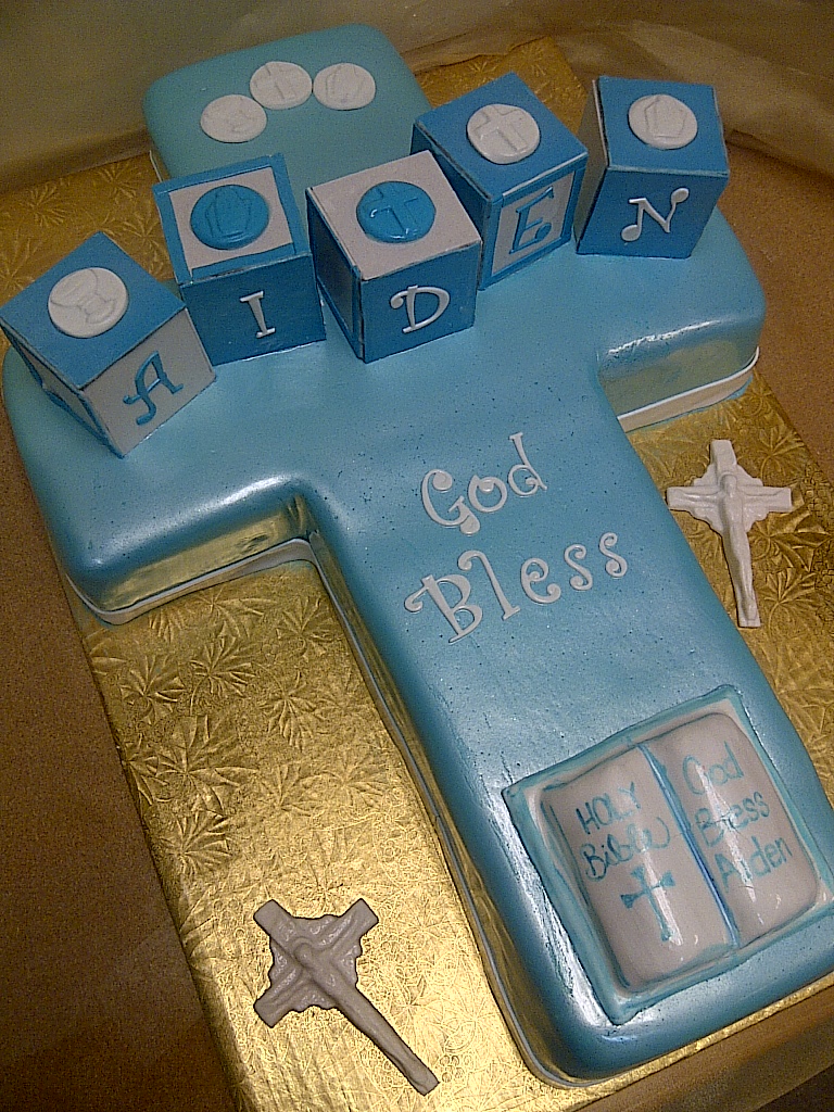 Baby Boy Baptism Cross Cake Baby Boy Baptism Cross Cake