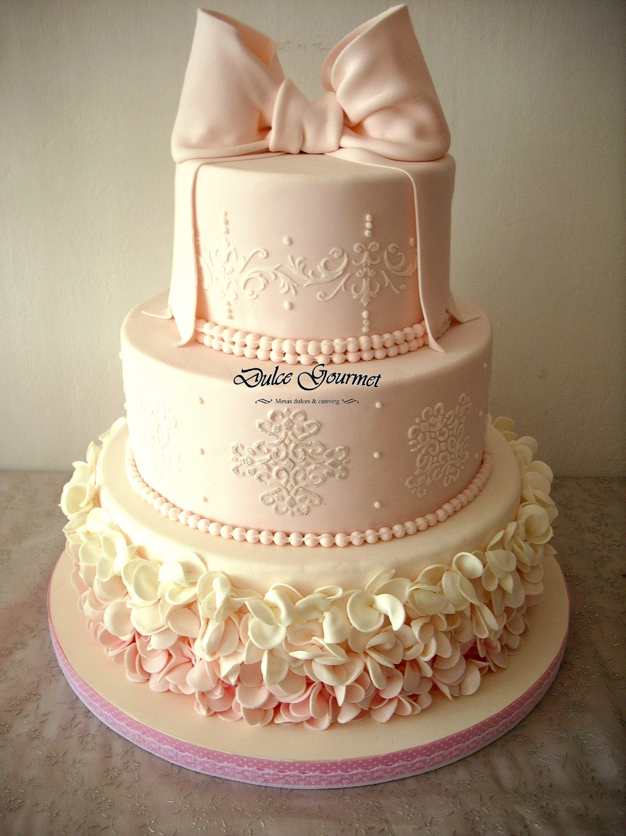 Baptism Pink Ombre Cake Baptism Pink Ombre Cake