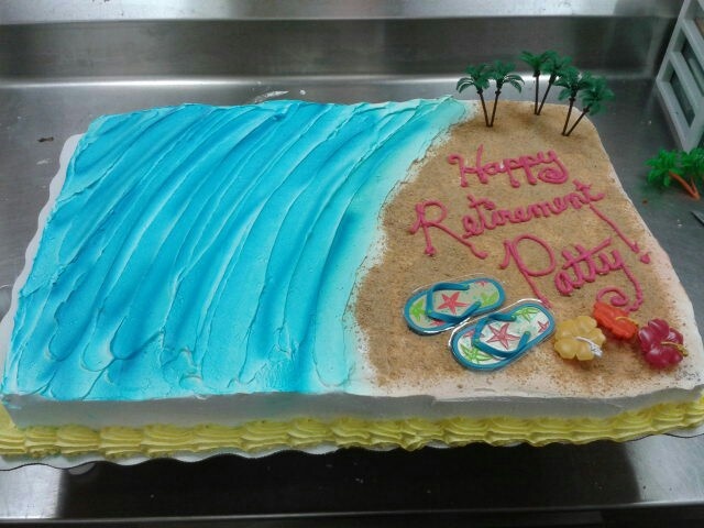 Beach Theme Retirement Cake