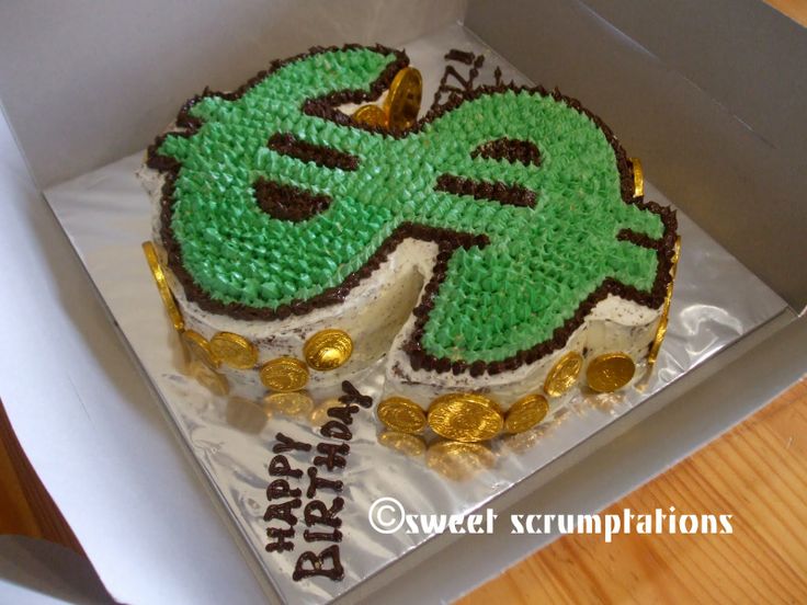 Birthday Cake with Dollar Signs