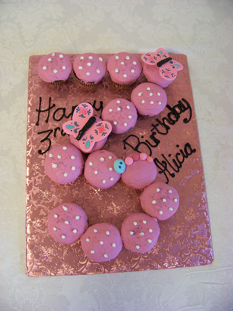 Birthday Cupcake Cake Number 3 Birthday Cupcake Cake Number 3