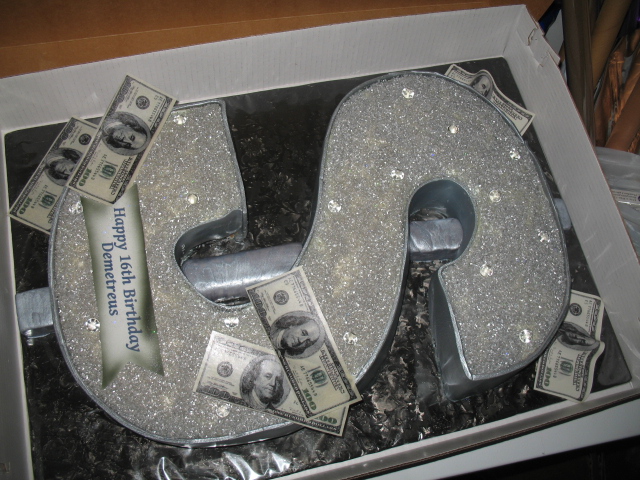 Cake with Dollar Bills Money