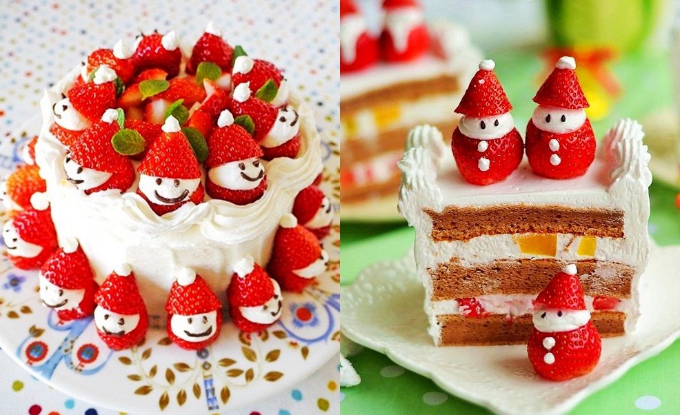 Christmas Strawberry Santa Cake Recipe Christmas Strawberry Santa Cake Recipe