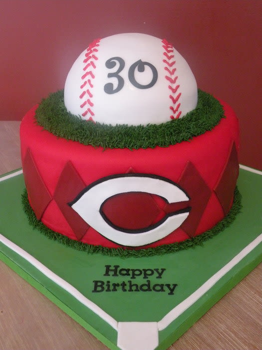 Cincinnati Reds Baseball Birthday Cake