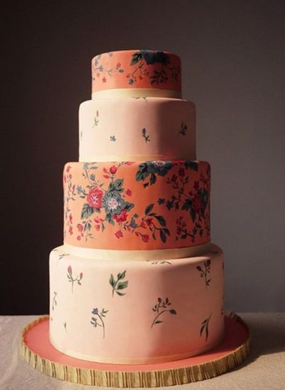 Coral Wedding Cake