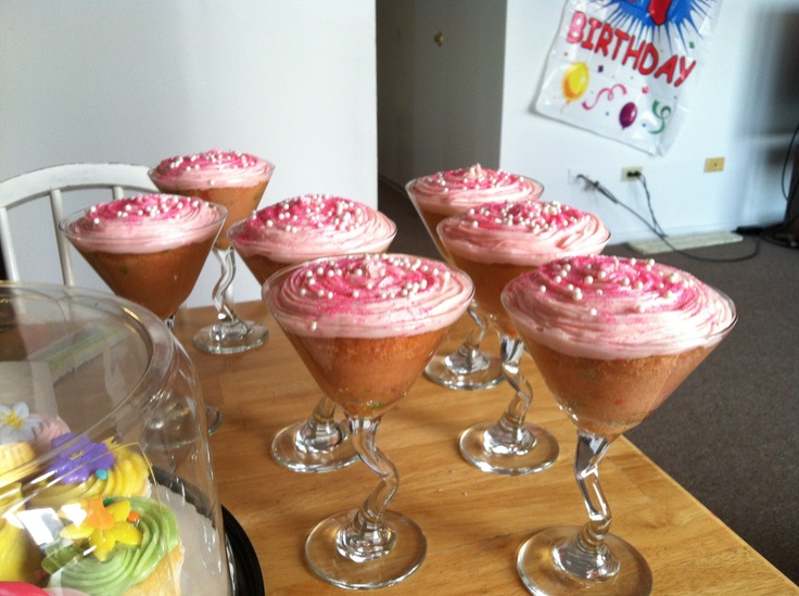 Cupcakes in Martini Glass 21st Birthday