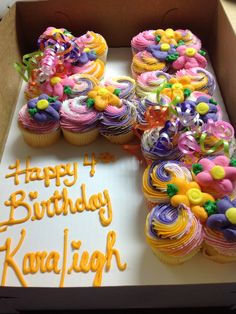 Cupcakes Shaped Like Number 4 Cupcakes Shaped Like Number 4