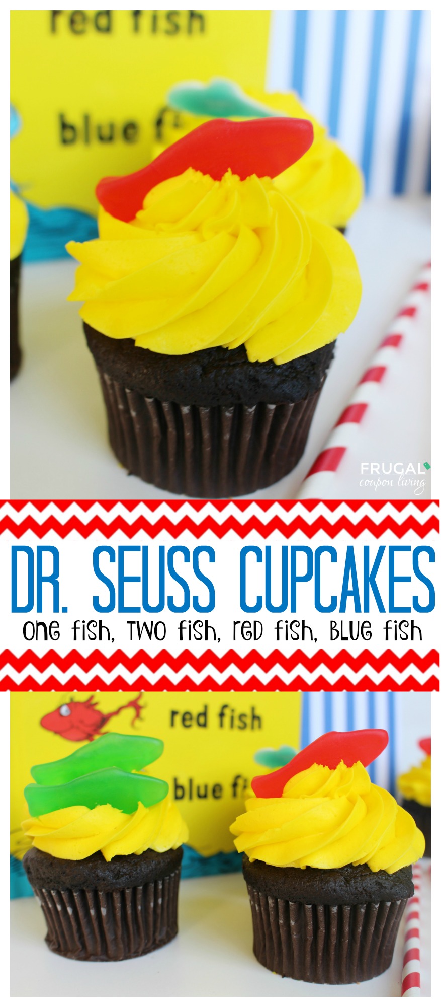 Dr. Seuss Fish Cupcakes