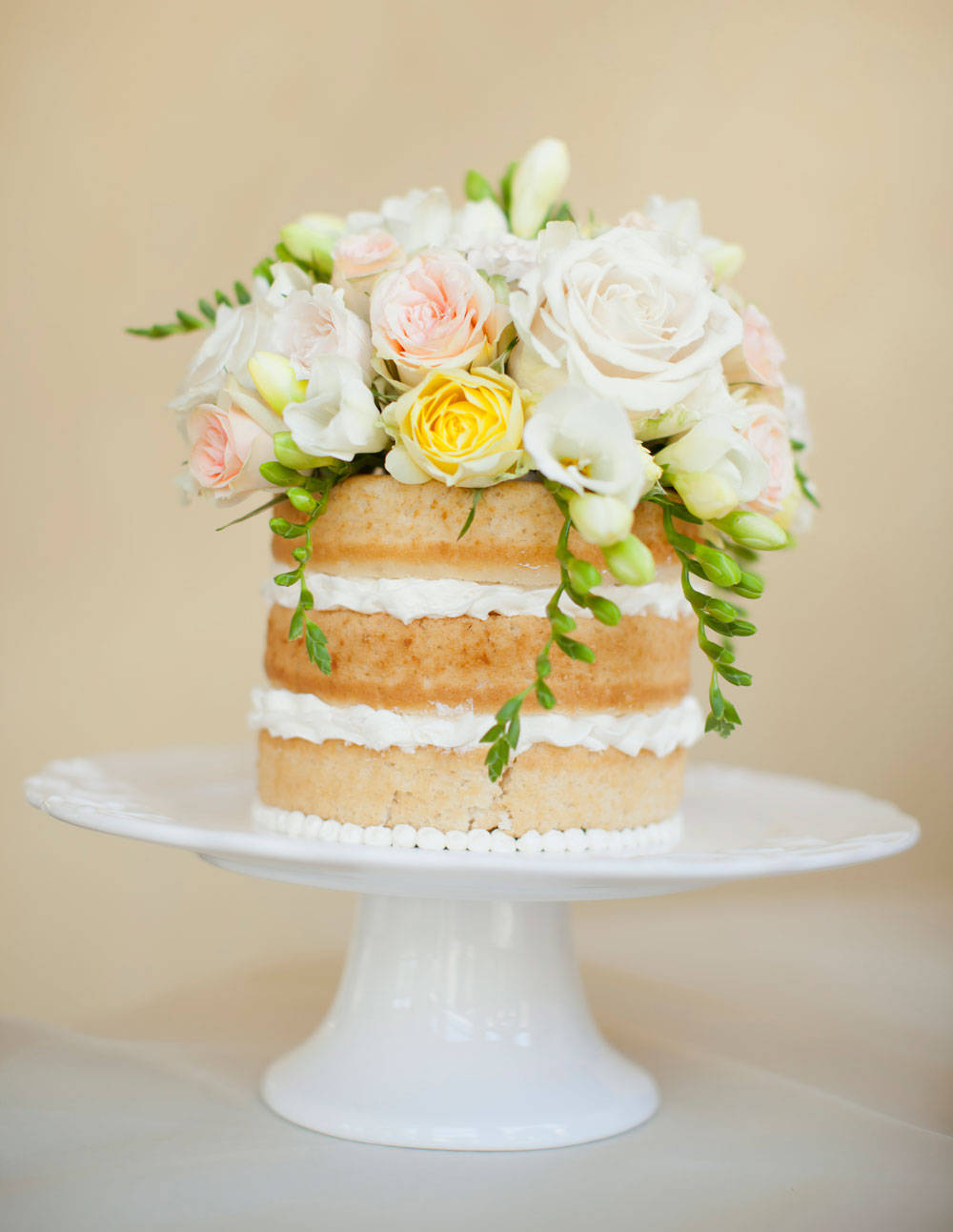Flower Topped Naked CakePlastic Flower Topped Naked CakePlastic