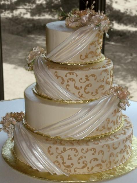 11 White Draped Wedding Cakes Buttercream Photo Wedding Cake