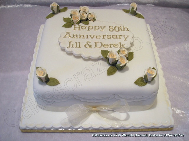 Golden Wedding Anniversary Cake