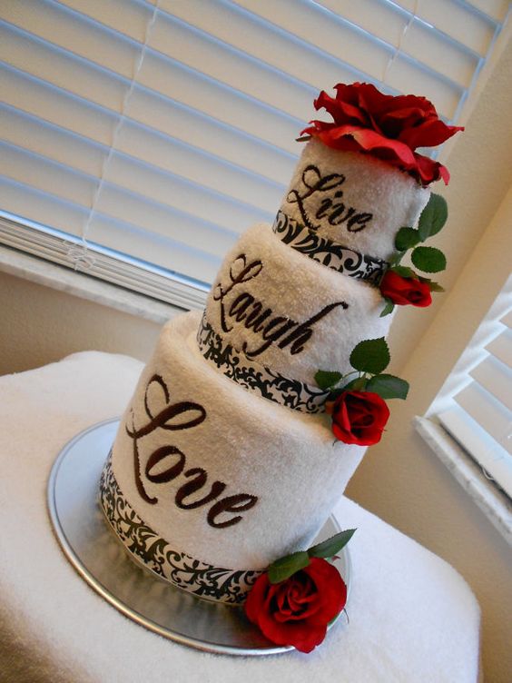 8 Photos of Anniversary Towel Cakes 8 Photos of Anniversary Towel Cakes