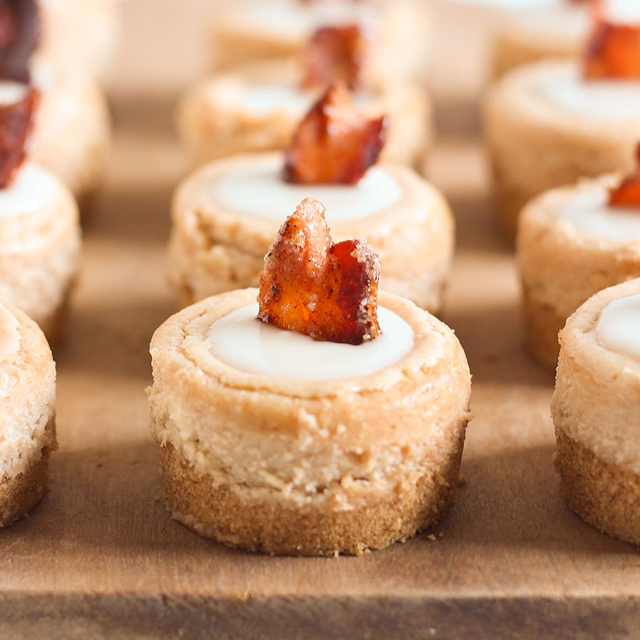 Maple Bacon Mini Cheesecakes Maple Bacon Mini Cheesecakes