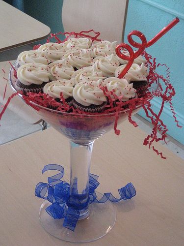 Martini Glass Cupcake Cake