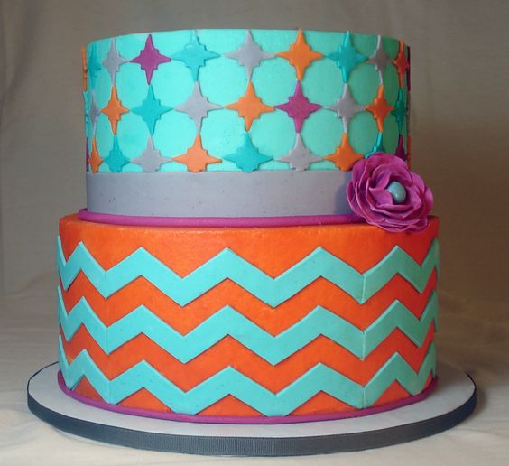 6 Photos of Teal And Orange Decorated Cakes 6 Photos of Teal And Orange Decorated Cakes
