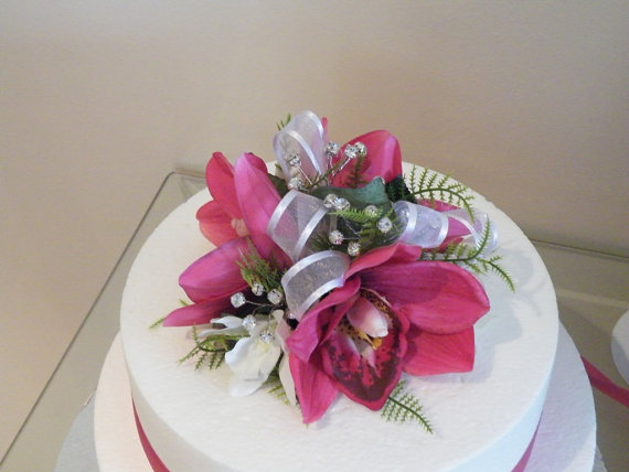 Orchid Wedding Cake Topper