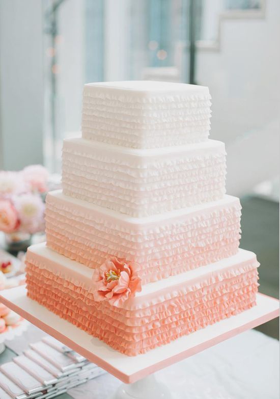 Peach Ombre Wedding Cake