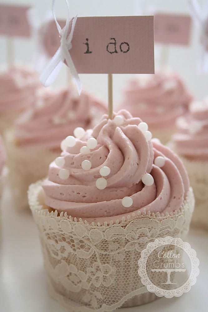 Pink Bridal Shower Cupcakes