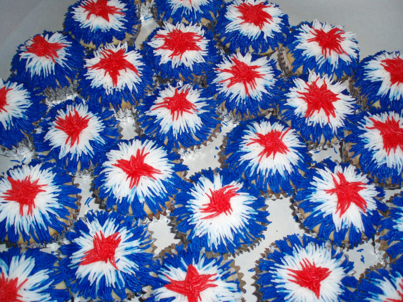 Red White and Blue Pom Poms