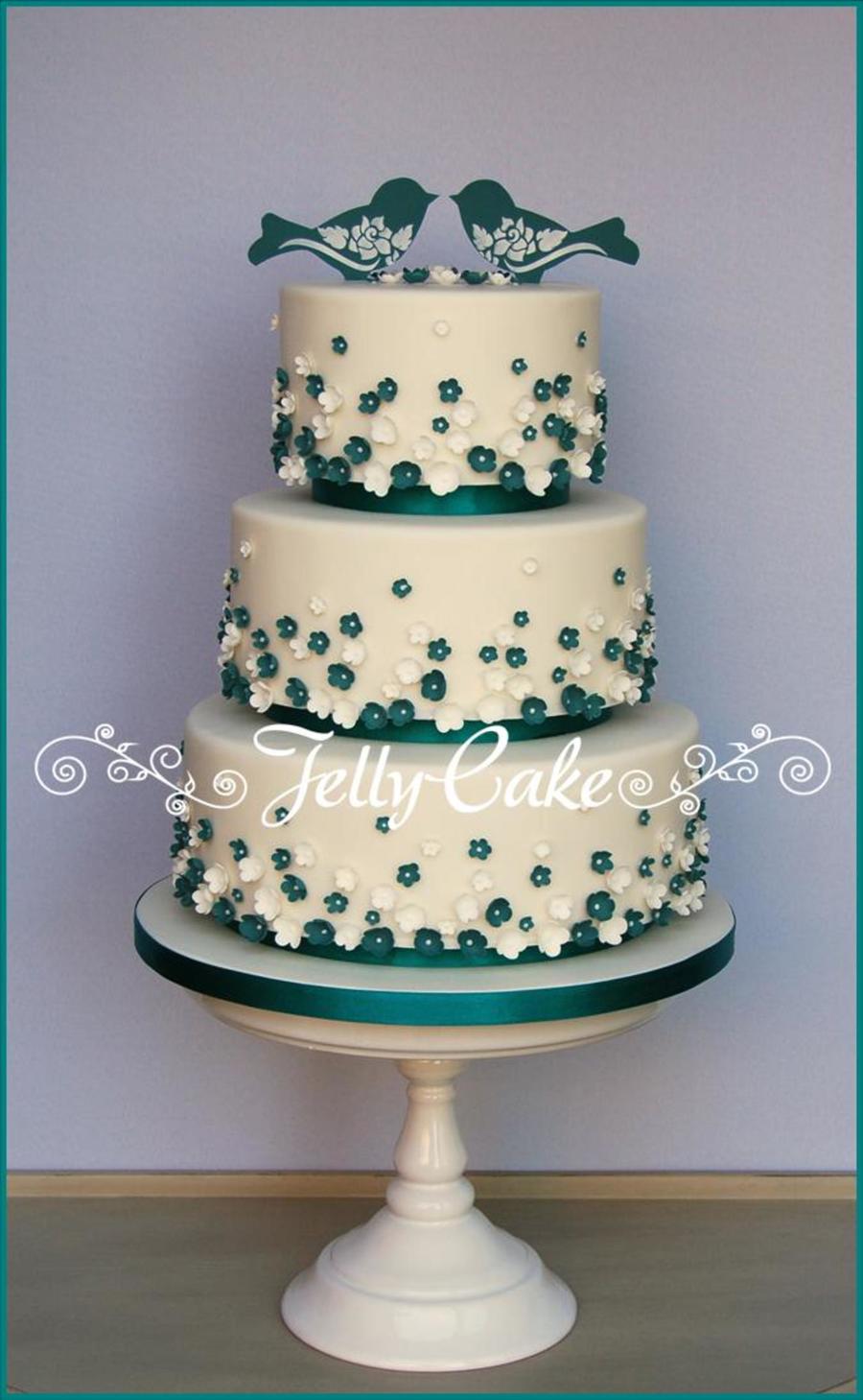 Teal Wedding Cake